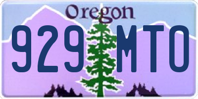 OR license plate 929MTO