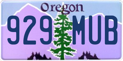 OR license plate 929MUB
