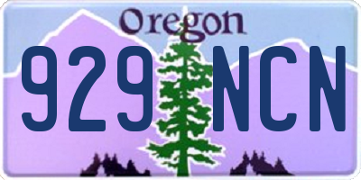 OR license plate 929NCN
