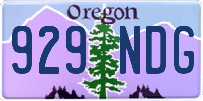 OR license plate 929NDG