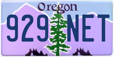 OR license plate 929NET
