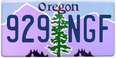 OR license plate 929NGF