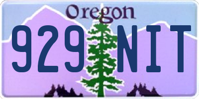 OR license plate 929NIT