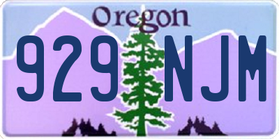 OR license plate 929NJM