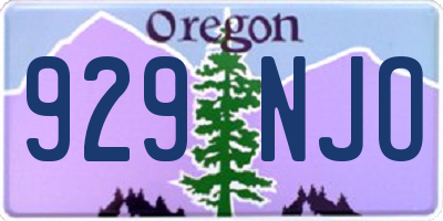 OR license plate 929NJO