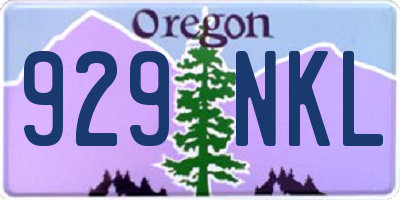 OR license plate 929NKL