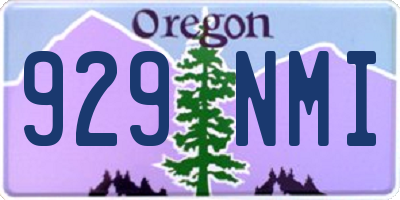 OR license plate 929NMI