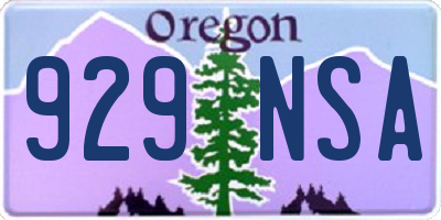 OR license plate 929NSA