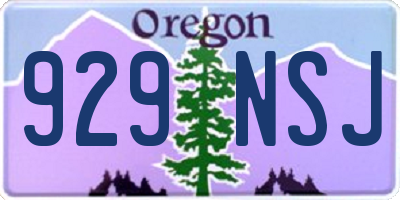 OR license plate 929NSJ