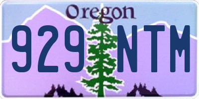 OR license plate 929NTM
