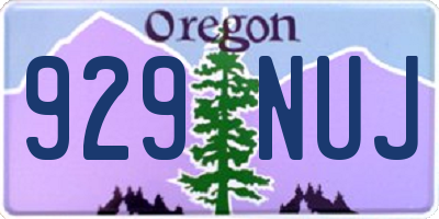 OR license plate 929NUJ