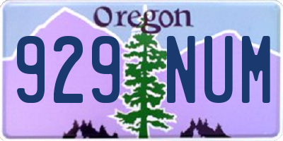 OR license plate 929NUM