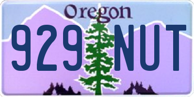 OR license plate 929NUT