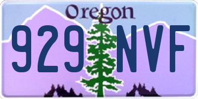 OR license plate 929NVF