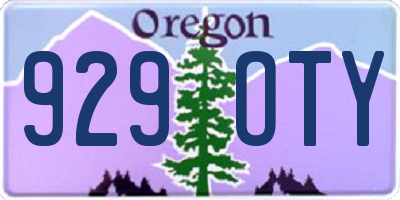 OR license plate 929OTY