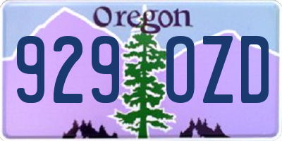 OR license plate 929OZD
