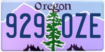 OR license plate 929OZE