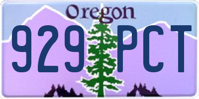 OR license plate 929PCT