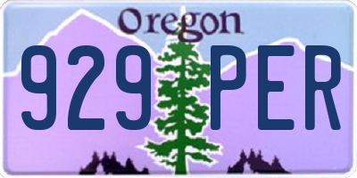 OR license plate 929PER