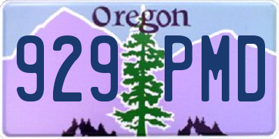 OR license plate 929PMD