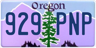OR license plate 929PNP