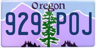 OR license plate 929POJ