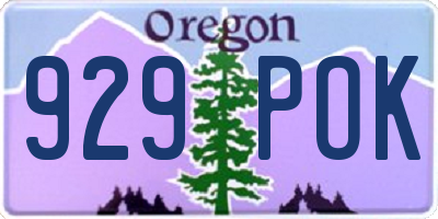 OR license plate 929POK