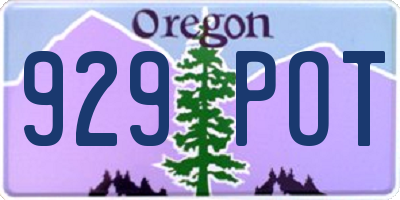 OR license plate 929POT