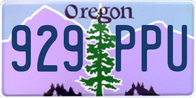 OR license plate 929PPU