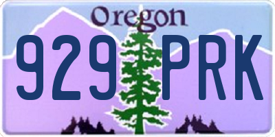 OR license plate 929PRK