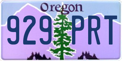 OR license plate 929PRT