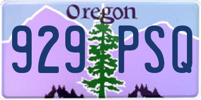 OR license plate 929PSQ