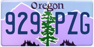 OR license plate 929PZG