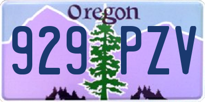 OR license plate 929PZV