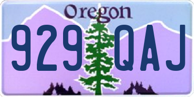 OR license plate 929QAJ