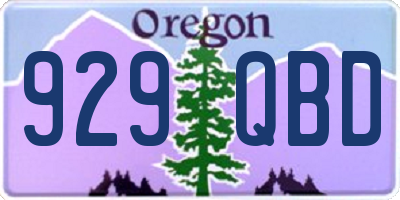 OR license plate 929QBD
