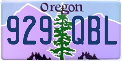 OR license plate 929QBL