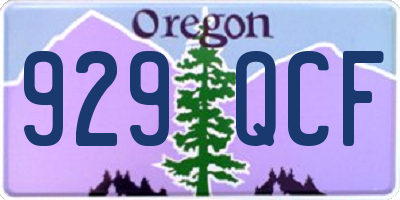 OR license plate 929QCF