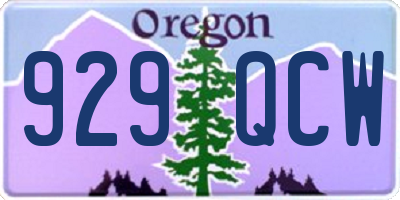 OR license plate 929QCW