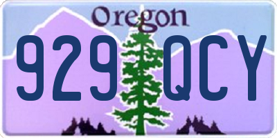 OR license plate 929QCY