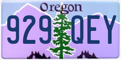 OR license plate 929QEY