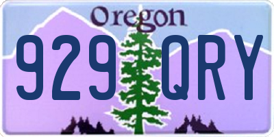 OR license plate 929QRY