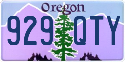 OR license plate 929QTY