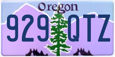 OR license plate 929QTZ