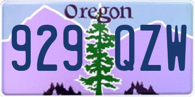 OR license plate 929QZW