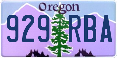 OR license plate 929RBA