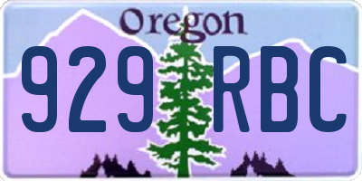 OR license plate 929RBC