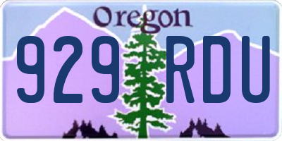 OR license plate 929RDU