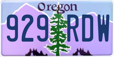 OR license plate 929RDW