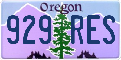 OR license plate 929RES